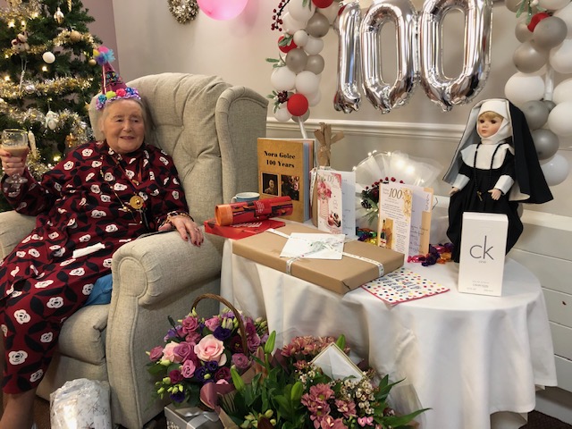 Care home resident Nora celebrates her centenary